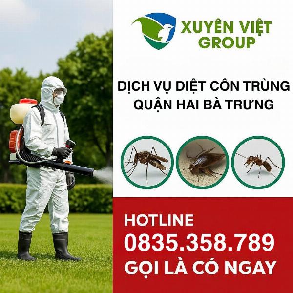 Dịch vụ diệt côn trùng quận Hai Bà Trưng giá từ 800đ/m²
